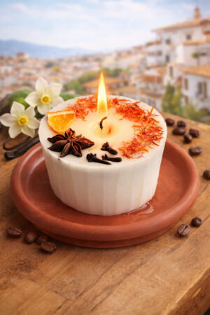 Coffee Vanilla | Kahve & İspanyol Vanilyası Aromalı Doğal Mum (Mumluk Dahil)