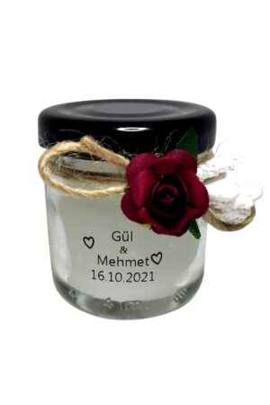 Mor Çiçekli Hediyelik Mum (25 Adet )